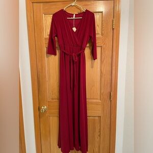 Red maternity formal dress